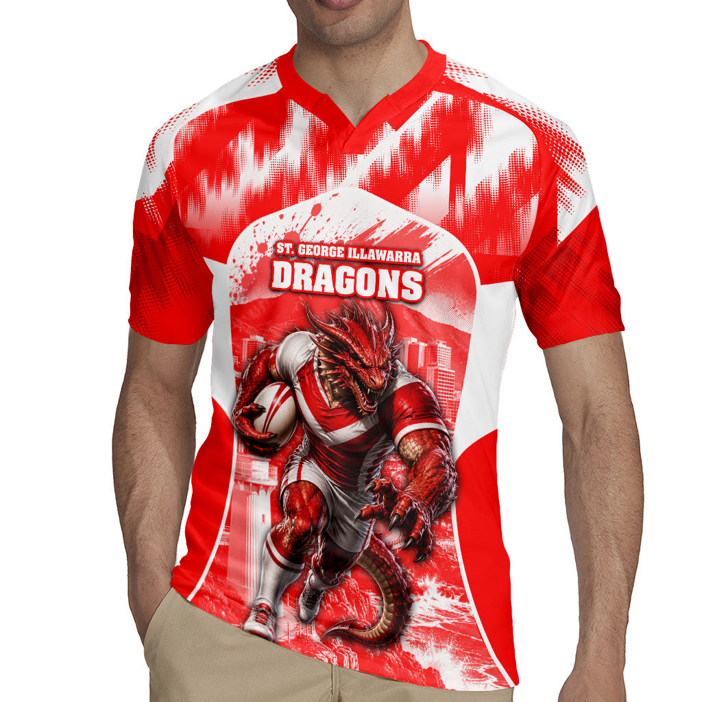 Personalised St. George Illawarra Dragons Mascot Rugby Rugby Jersey Illawarra Coastline Athletic Graphic Print