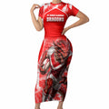 Personalised St. George Illawarra Dragons Mascot Rugby Short Sleeve Bodycon Dress Illawarra Coastline Athletic Graphic Print