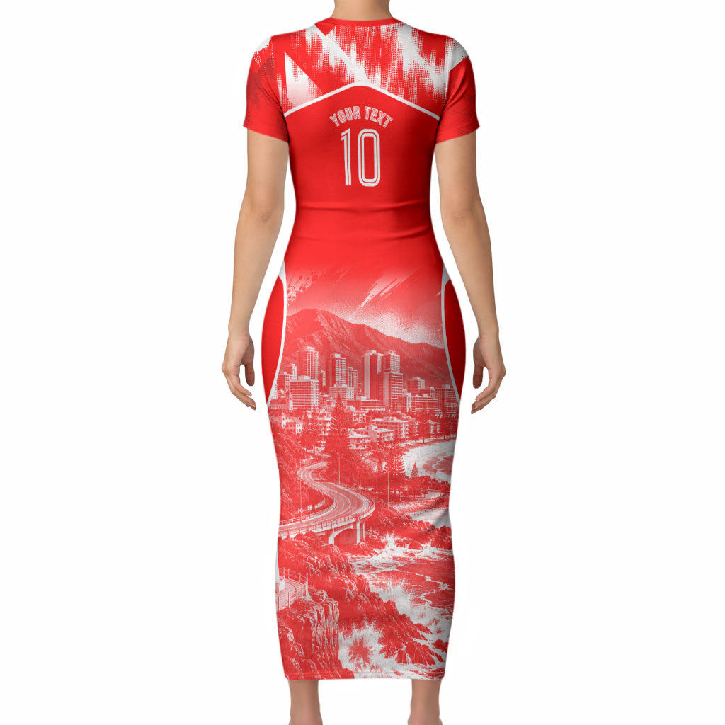 Personalised St. George Illawarra Dragons Mascot Rugby Short Sleeve Bodycon Dress Illawarra Coastline Athletic Graphic Print