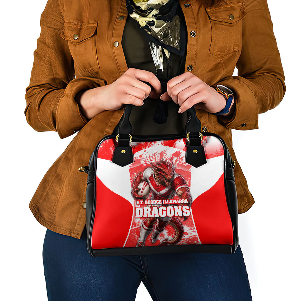 Personalised St. George Illawarra Dragons Mascot Rugby Shoulder Handbag Illawarra Coastline Athletic Graphic Print