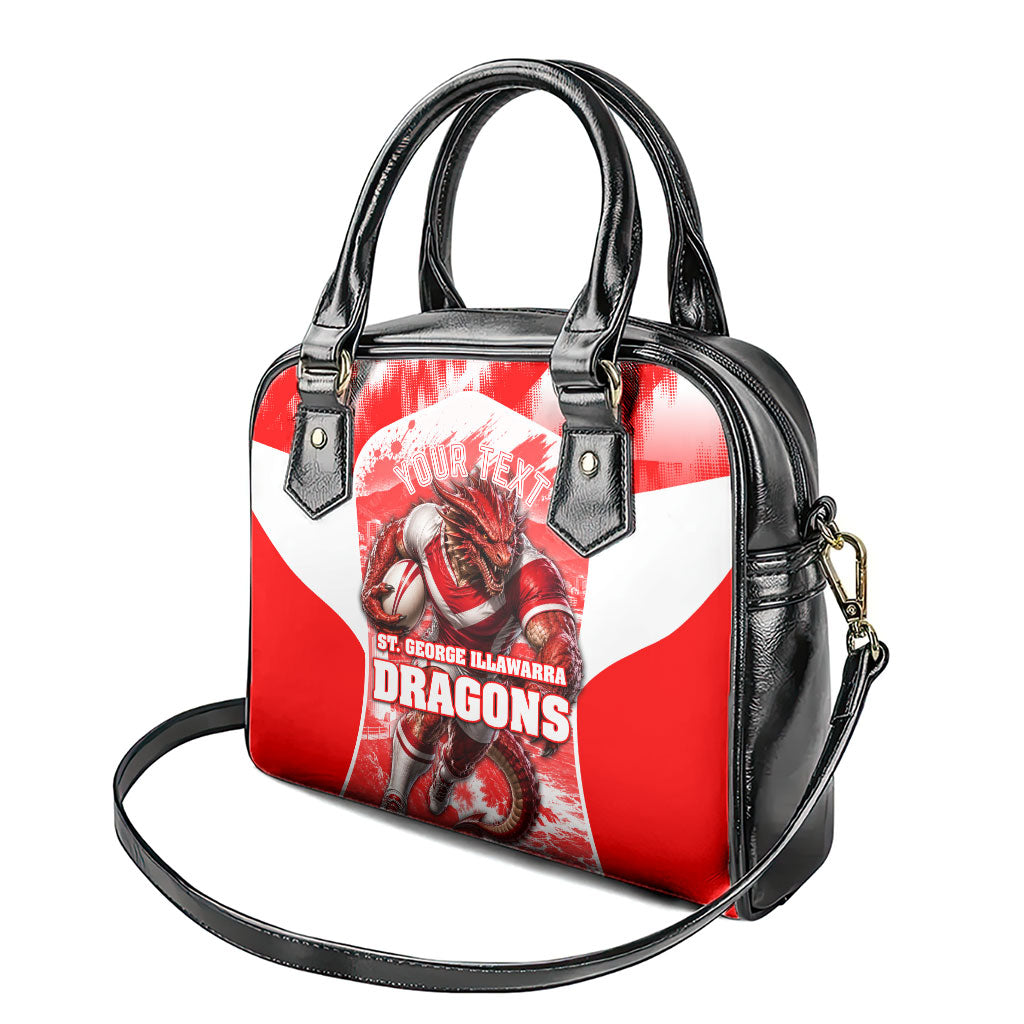 Personalised St. George Illawarra Dragons Mascot Rugby Shoulder Handbag Illawarra Coastline Athletic Graphic Print