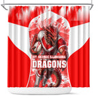 Personalised St. George Illawarra Dragons Mascot Rugby Shower Curtain Illawarra Coastline Athletic Graphic Print