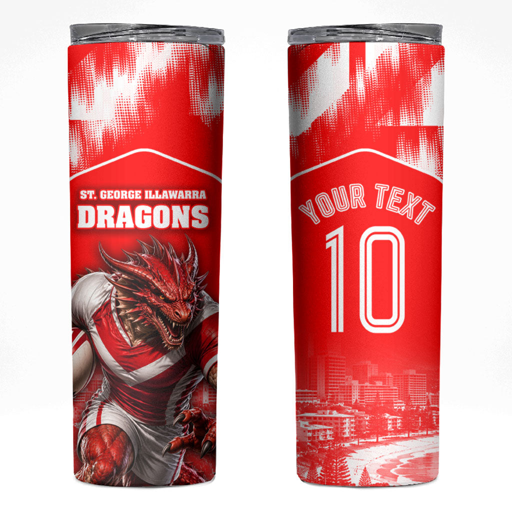 Personalised St. George Illawarra Dragons Mascot Rugby Skinny Tumbler Illawarra Coastline Athletic Graphic Print