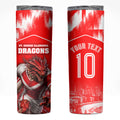 Personalised St. George Illawarra Dragons Mascot Rugby Skinny Tumbler Illawarra Coastline Athletic Graphic Print