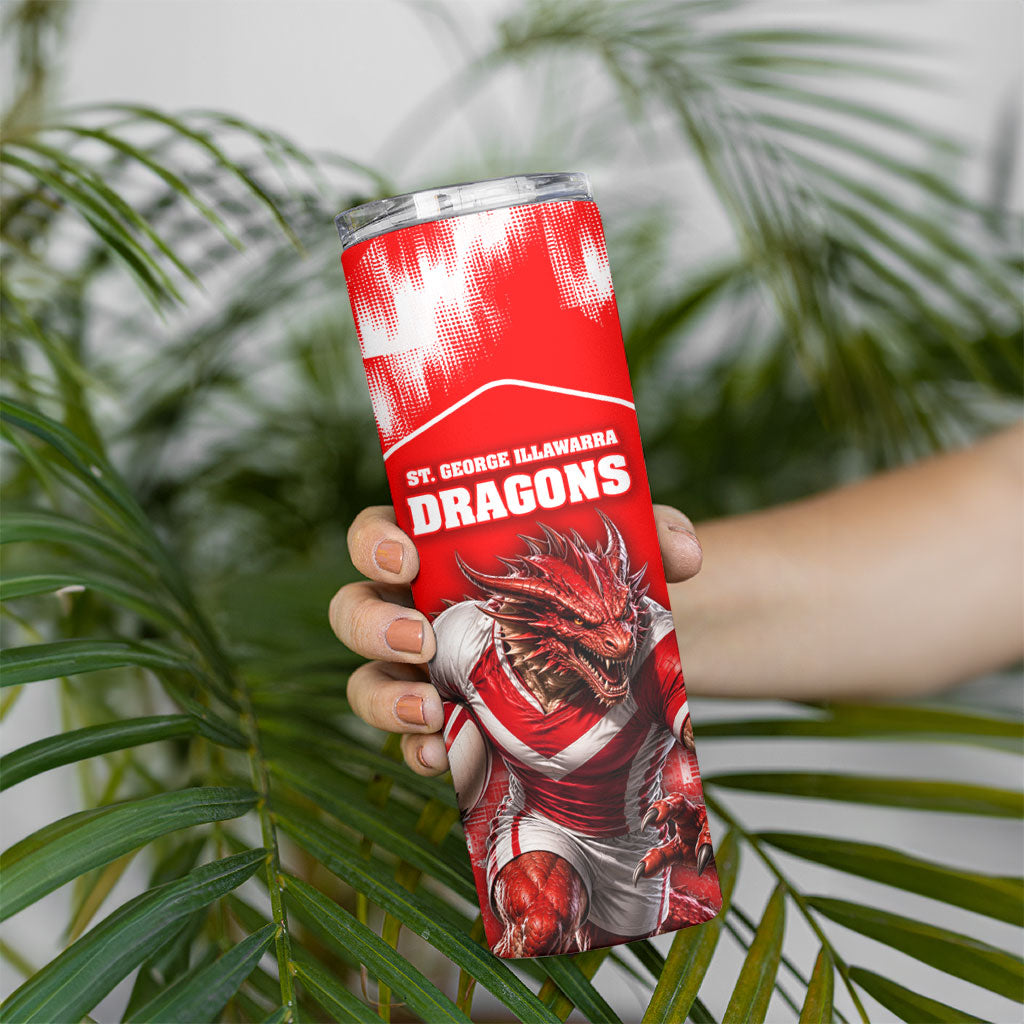 Personalised St. George Illawarra Dragons Mascot Rugby Skinny Tumbler Illawarra Coastline Athletic Graphic Print