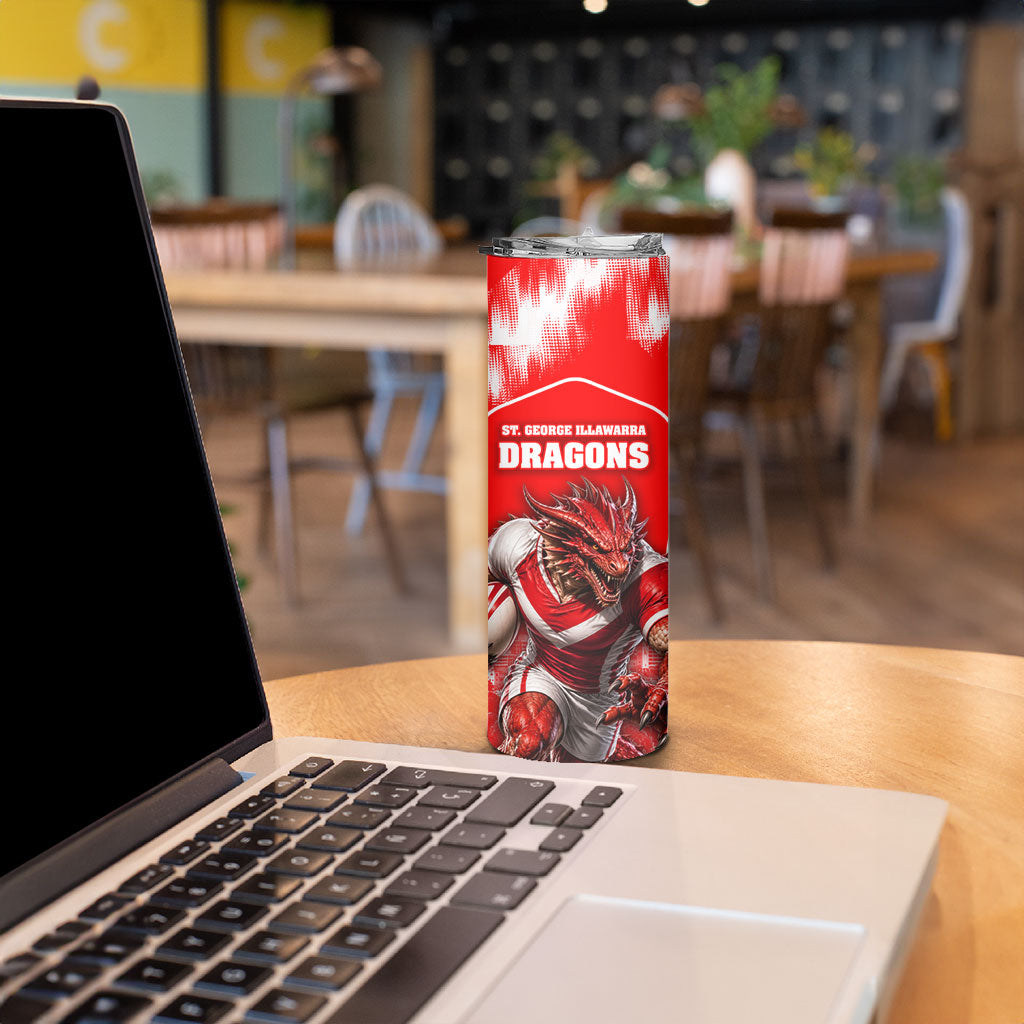 Personalised St. George Illawarra Dragons Mascot Rugby Skinny Tumbler Illawarra Coastline Athletic Graphic Print