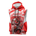 Personalised St. George Illawarra Dragons Mascot Rugby Sleeveless Hoodie Illawarra Coastline Athletic Graphic Print