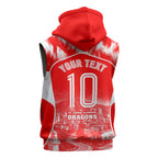 Personalised St. George Illawarra Dragons Mascot Rugby Sleeveless Hoodie Illawarra Coastline Athletic Graphic Print