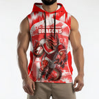 Personalised St. George Illawarra Dragons Mascot Rugby Sleeveless Hoodie Illawarra Coastline Athletic Graphic Print