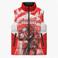 Personalised St. George Illawarra Dragons Mascot Rugby Sleeveless Puffer Jacket Illawarra Coastline Athletic Graphic Print