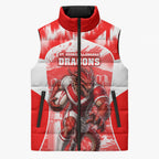 Personalised St. George Illawarra Dragons Mascot Rugby Sleeveless Puffer Jacket Illawarra Coastline Athletic Graphic Print
