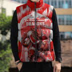 Personalised St. George Illawarra Dragons Mascot Rugby Sleeveless Puffer Jacket Illawarra Coastline Athletic Graphic Print