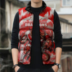 Personalised St. George Illawarra Dragons Mascot Rugby Sleeveless Puffer Jacket Illawarra Coastline Athletic Graphic Print