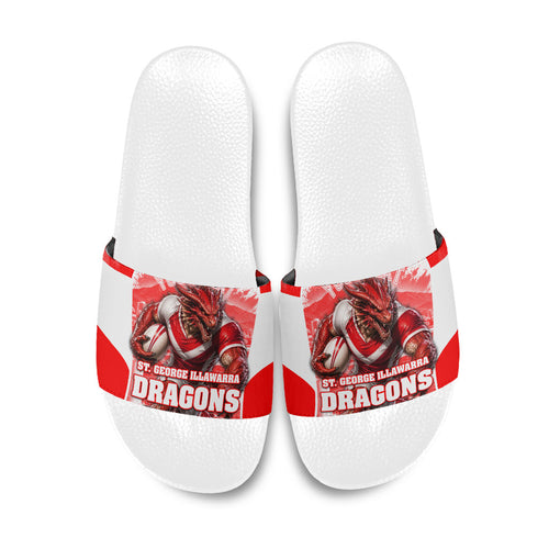 Personalised St. George Illawarra Dragons Mascot Rugby Slide Sandals Illawarra Coastline Athletic Graphic Print