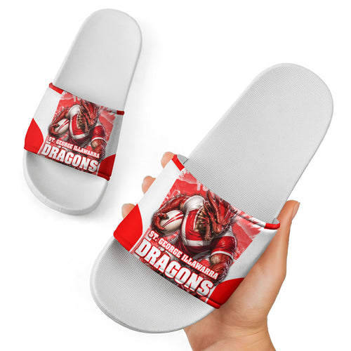 Personalised St. George Illawarra Dragons Mascot Rugby Slide Sandals Illawarra Coastline Athletic Graphic Print