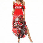 Personalised St. George Illawarra Dragons Mascot Rugby Summer Maxi Dress Illawarra Coastline Athletic Graphic Print
