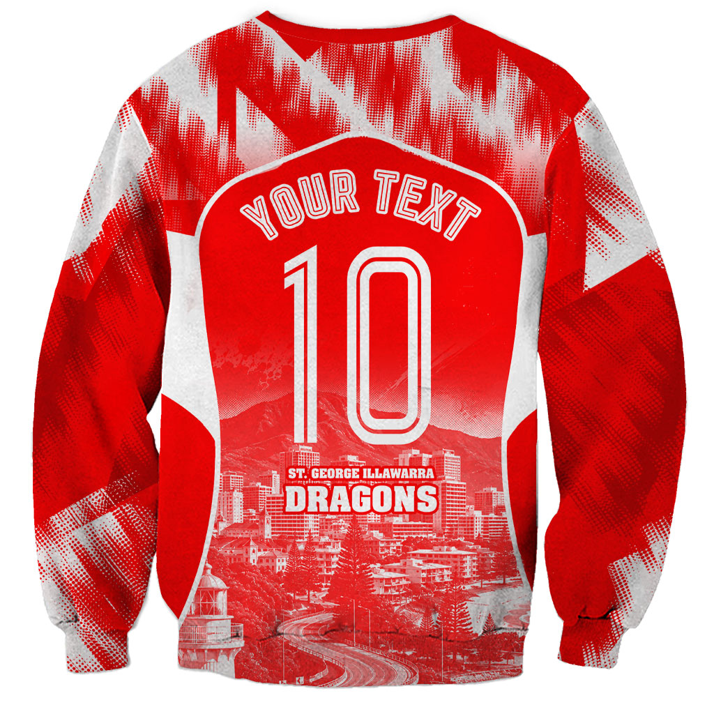 Personalised St. George Illawarra Dragons Mascot Rugby Sweatshirt Illawarra Coastline Athletic Graphic Print