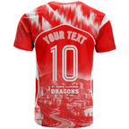 Personalised St. George Illawarra Dragons Mascot Rugby T Shirt Illawarra Coastline Athletic Graphic Print