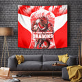 Personalised St. George Illawarra Dragons Mascot Rugby Tapestry Illawarra Coastline Athletic Graphic Print