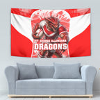 Personalised St. George Illawarra Dragons Mascot Rugby Tapestry Illawarra Coastline Athletic Graphic Print