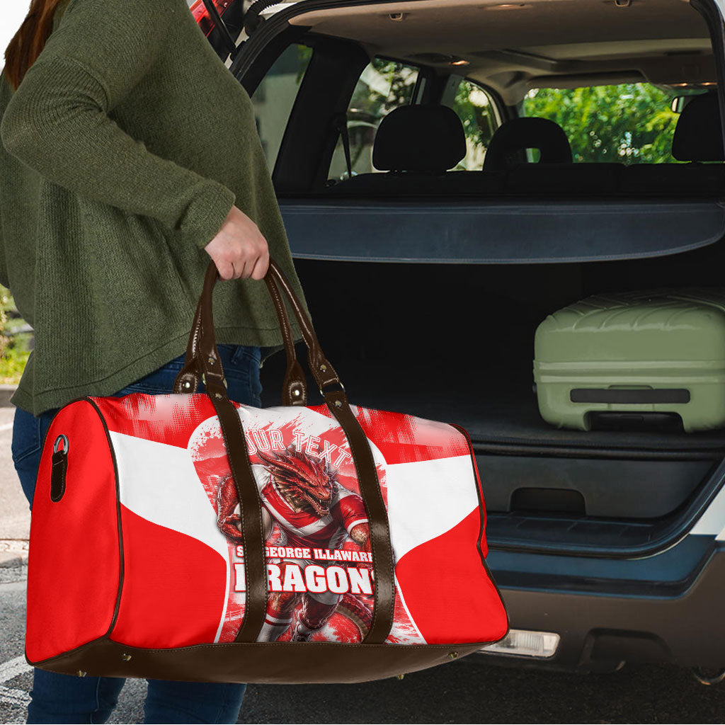 Personalised St. George Illawarra Dragons Mascot Rugby Travel Bag Illawarra Coastline Athletic Graphic Print