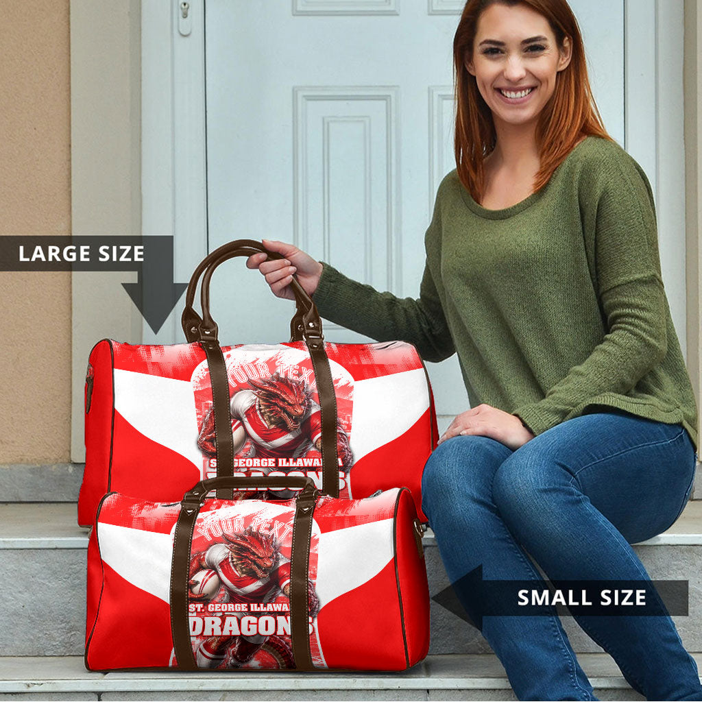 Personalised St. George Illawarra Dragons Mascot Rugby Travel Bag Illawarra Coastline Athletic Graphic Print
