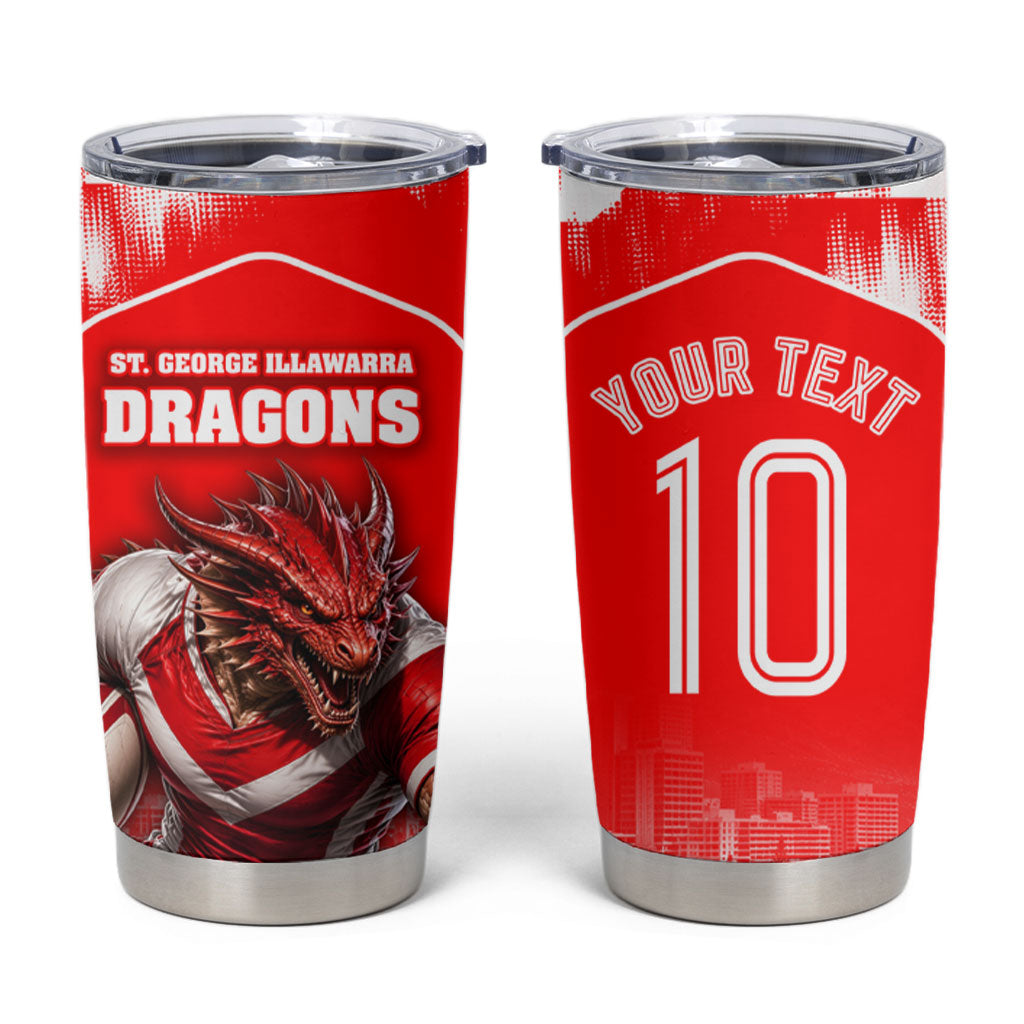 Personalised St. George Illawarra Dragons Mascot Rugby Tumbler Cup Illawarra Coastline Athletic Graphic Print