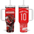 Personalised St. George Illawarra Dragons Mascot Rugby Tumbler With Handle Illawarra Coastline Athletic Graphic Print