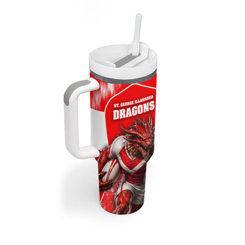Personalised St. George Illawarra Dragons Mascot Rugby Tumbler With Handle Illawarra Coastline Athletic Graphic Print