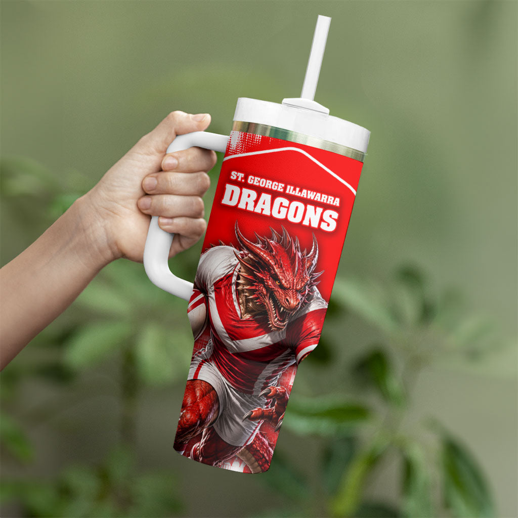 Personalised St. George Illawarra Dragons Mascot Rugby Tumbler With Handle Illawarra Coastline Athletic Graphic Print