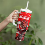 Personalised St. George Illawarra Dragons Mascot Rugby Tumbler With Handle Illawarra Coastline Athletic Graphic Print