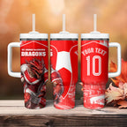 Personalised St. George Illawarra Dragons Mascot Rugby Tumbler With Handle Illawarra Coastline Athletic Graphic Print