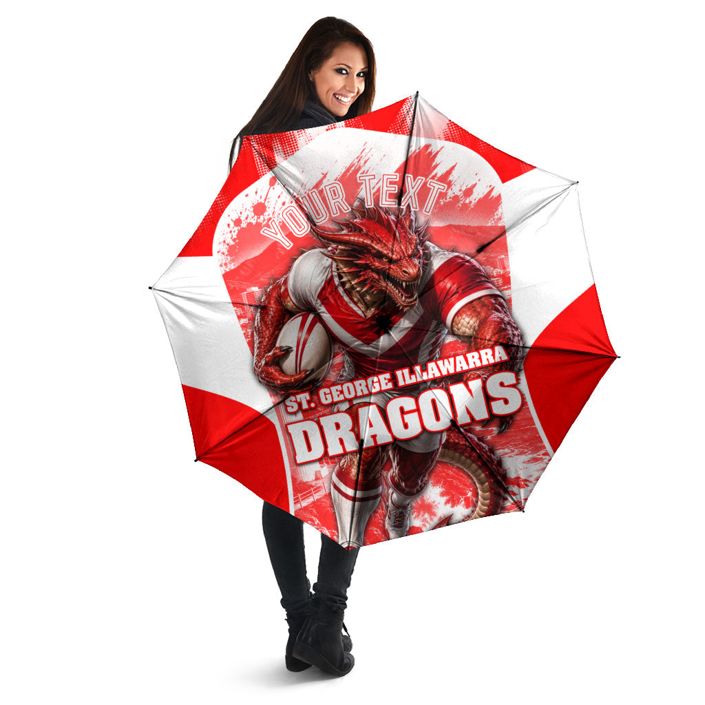 Personalised St. George Illawarra Dragons Mascot Rugby Umbrella Illawarra Coastline Athletic Graphic Print
