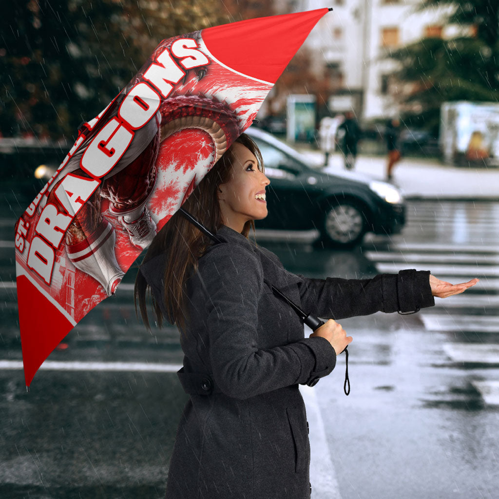 Personalised St. George Illawarra Dragons Mascot Rugby Umbrella Illawarra Coastline Athletic Graphic Print