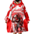 Personalised St. George Illawarra Dragons Mascot Rugby Wearable Blanket Hoodie Illawarra Coastline Athletic Graphic Print