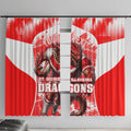 Personalised St. George Illawarra Dragons Mascot Rugby Window Curtain Illawarra Coastline Athletic Graphic Print