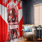 Personalised St. George Illawarra Dragons Mascot Rugby Window Curtain Illawarra Coastline Athletic Graphic Print