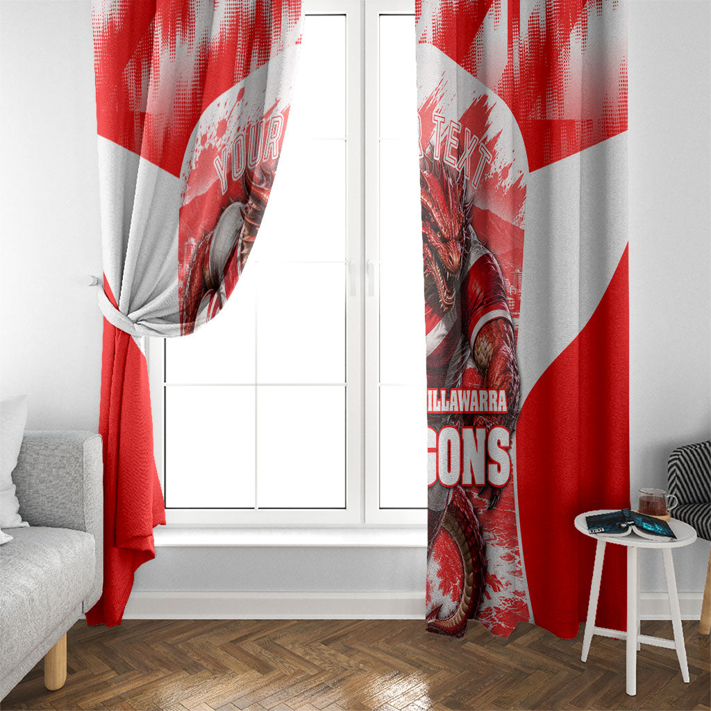 Personalised St. George Illawarra Dragons Mascot Rugby Window Curtain Illawarra Coastline Athletic Graphic Print