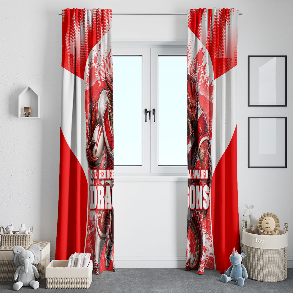 Personalised St. George Illawarra Dragons Mascot Rugby Window Curtain Illawarra Coastline Athletic Graphic Print