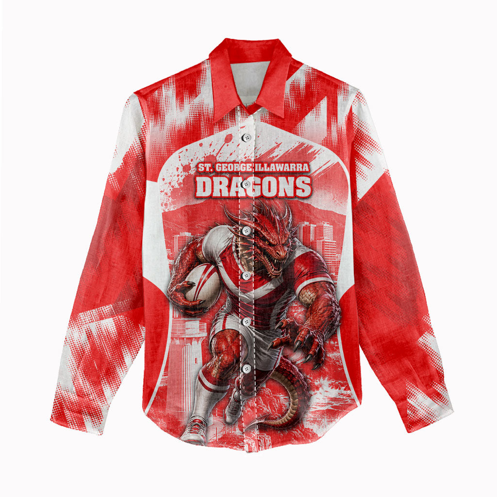 Personalised St. George Illawarra Dragons Mascot Rugby Women Casual Shirt Illawarra Coastline Athletic Graphic Print