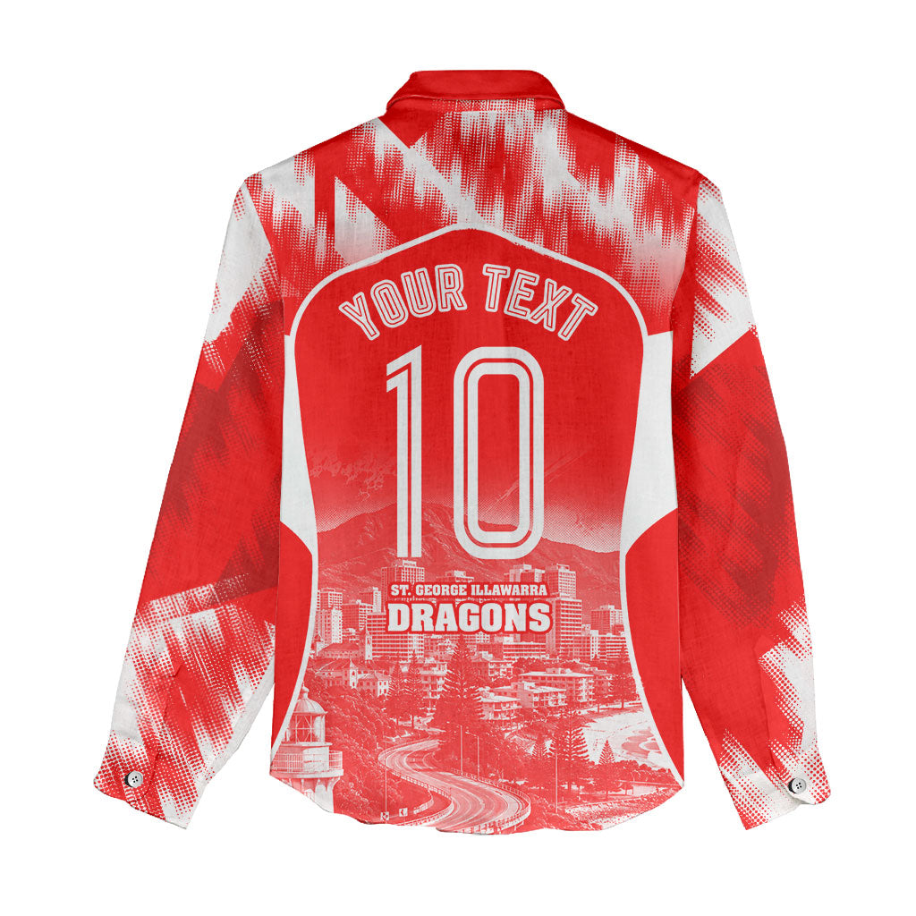 Personalised St. George Illawarra Dragons Mascot Rugby Women Casual Shirt Illawarra Coastline Athletic Graphic Print