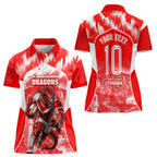 Personalised St. George Illawarra Dragons Mascot Rugby Women Polo Shirt Illawarra Coastline Athletic Graphic Print