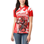Personalised St. George Illawarra Dragons Mascot Rugby Women Polo Shirt Illawarra Coastline Athletic Graphic Print