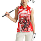 Personalised St. George Illawarra Dragons Mascot Rugby Women Sleeveless Polo Shirt Illawarra Coastline Athletic Graphic Print