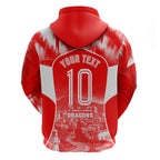 Personalised St. George Illawarra Dragons Mascot Rugby Zip Hoodie Illawarra Coastline Athletic Graphic Print