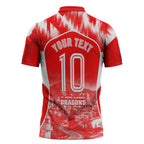 Personalised St. George Illawarra Dragons Mascot Rugby Zipper Polo Shirt Illawarra Coastline Athletic Graphic Print