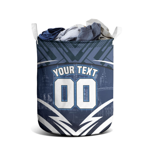 Personalised Carlton Blues Football Laundry Basket Superhero Comic Art Dark Geometric City