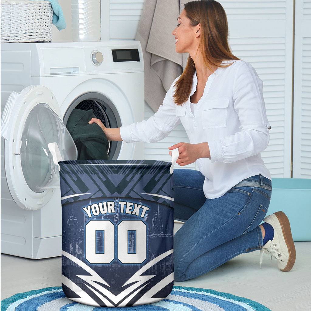 Personalised Carlton Blues Football Laundry Basket Superhero Comic Art Dark Geometric City