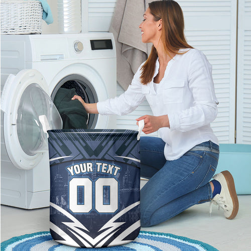 Personalised Carlton Blues Football Laundry Basket Superhero Comic Art Dark Geometric City