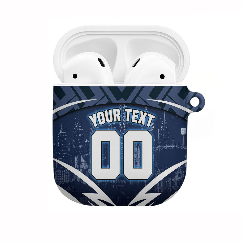 Personalised Carlton Blues Football AirPods Case Superhero Comic Art Dark Geometric City
